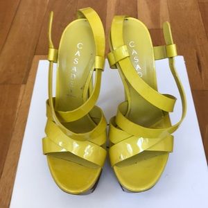 Casadei Yellow/neon Softy Metal Cedrata Sandals